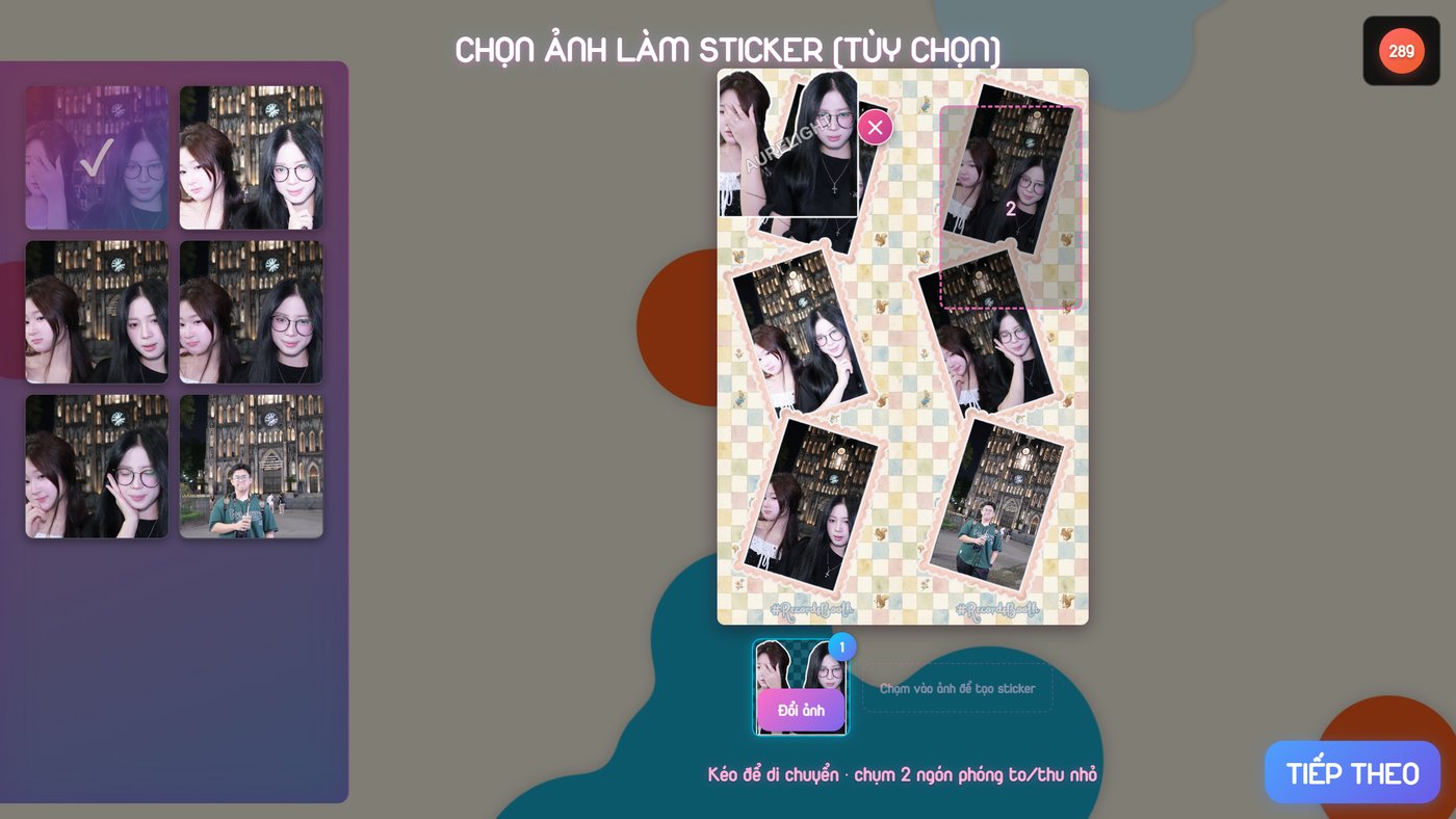 Kéo sticker AI tự do ra ngoài ô